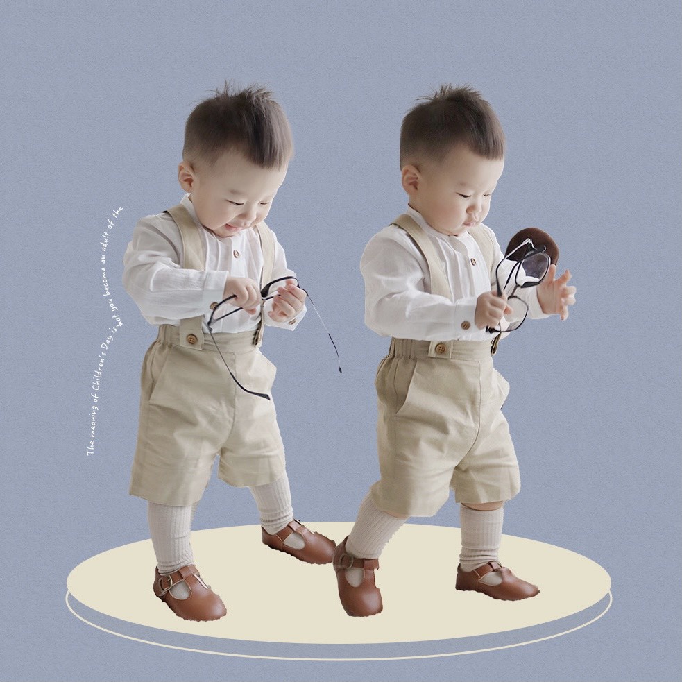 Set sơ mi quần yếm công tử cao cấp