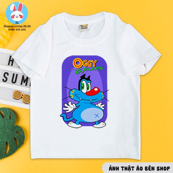 Áo thun hoạt hình oggy và những chú gián tinh nghịch cho bé nhiều kích thước,áo in hình oggy