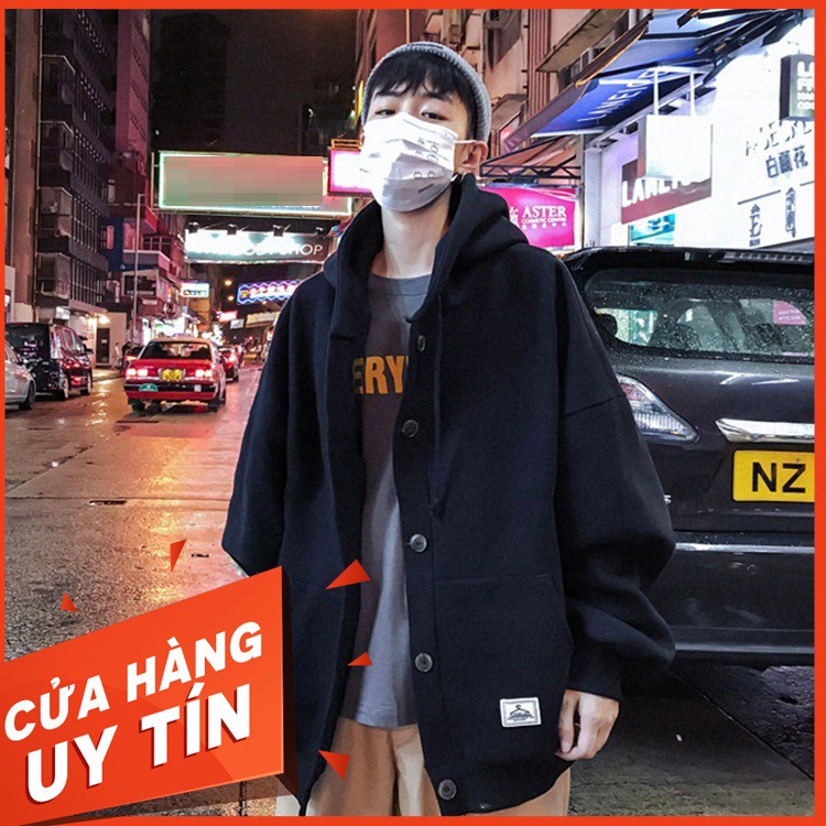 [VIDEO THẬT] Áo khoác nỉ Hoodie 2 màu đen be (unisex nam nữ đều mặc được)