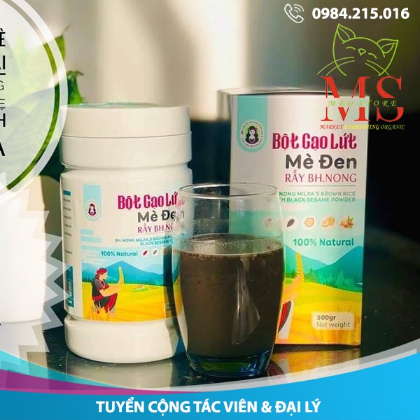 [Cao cấp] Bột gạo lứt rẫy sấy mè đen tăng cường hệ miễn dịch hộp 500g. Tuyển cộng tác viên và đại lý toàn quốc.