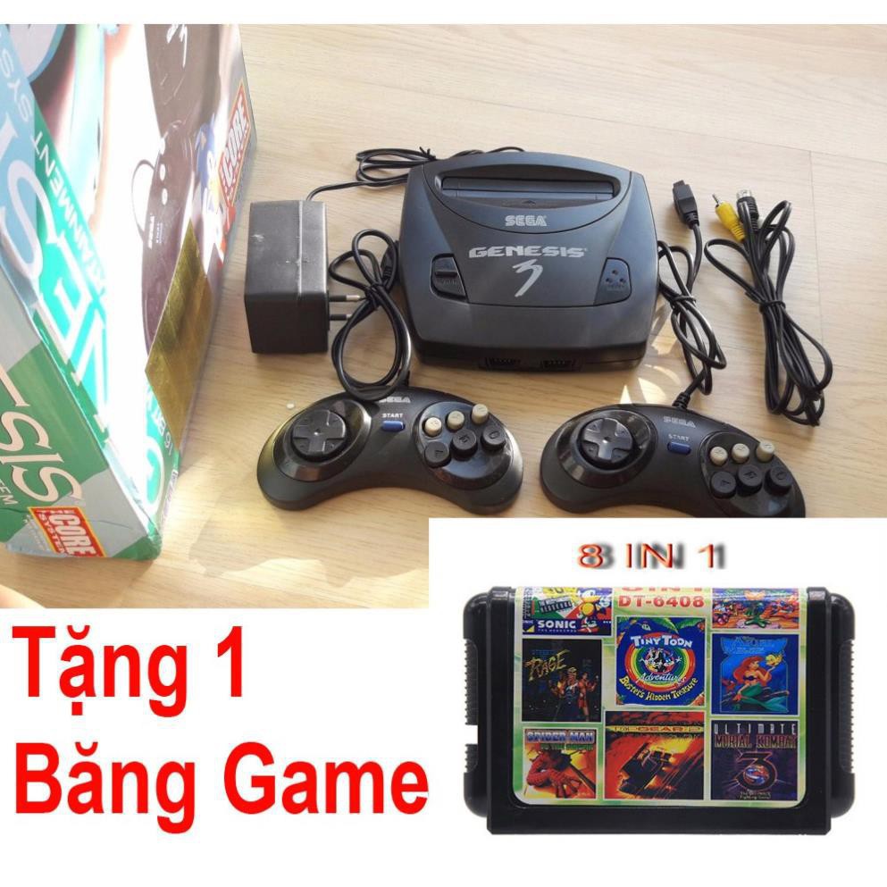 Máy chơi game 6 nút Sega Ganesis 3 Tặng 1 băng Sega 8in 1 cực hay