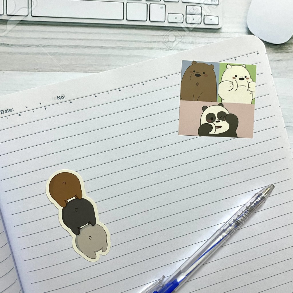 [Twins Plus] Sticker Chúng tôi đơn giản là gấu We bare bears dán trang trí laptop, máy tính bỏ túi, vali, đt,...