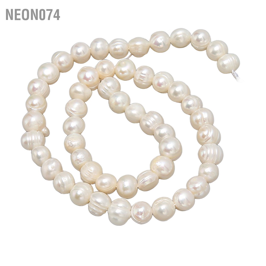 Neon074 Hạt ngọc trai tự nhiên Màu trắng sữa có ren Ngọc nước ngọt rời để làm đồ trang sức vòng cổ đeo tay