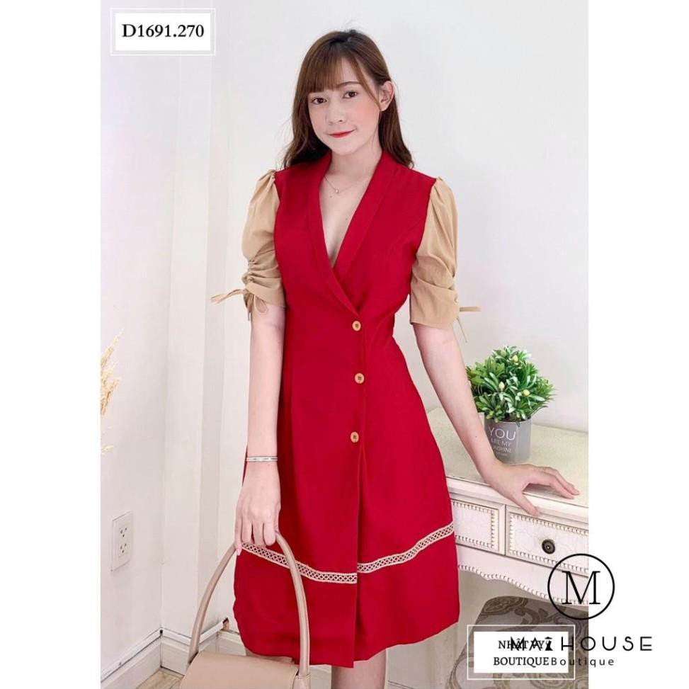 ĐẦM VEST PHỐI TAY RÚT - D1691