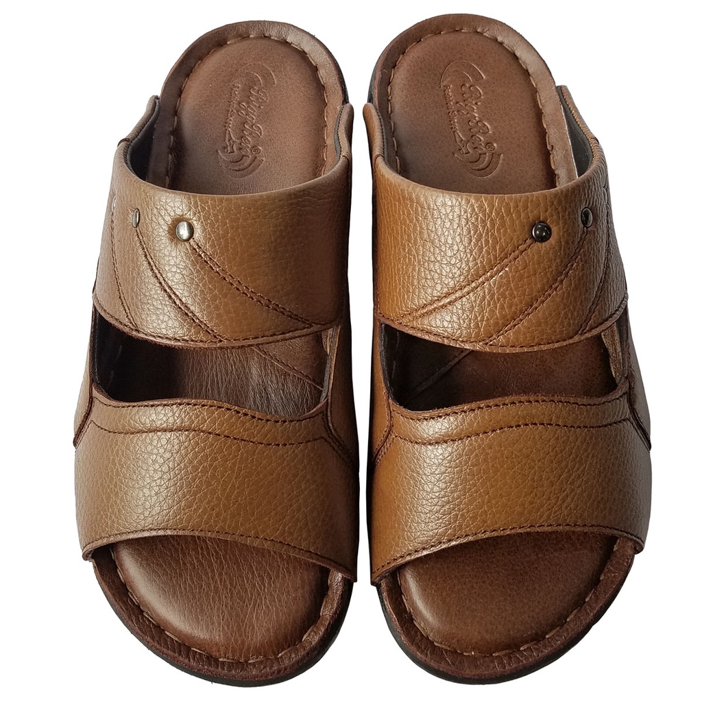 Dép Nam Quai Ngang Da Bò Thật BIGBEN Cao Cấp DN332