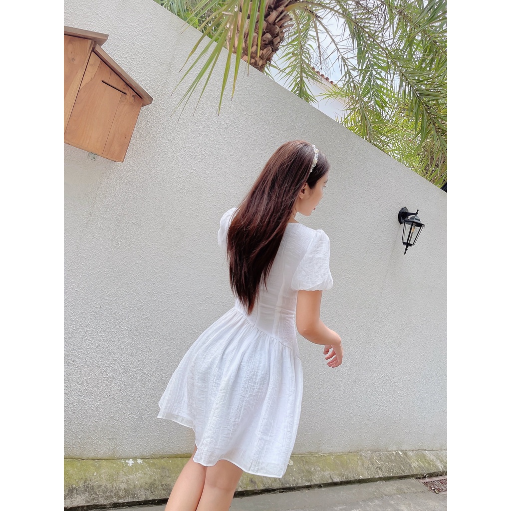 Đầm xòe Alva dress C570 eo xéo tạo kiểu tay phồng trẻ trung Cin House