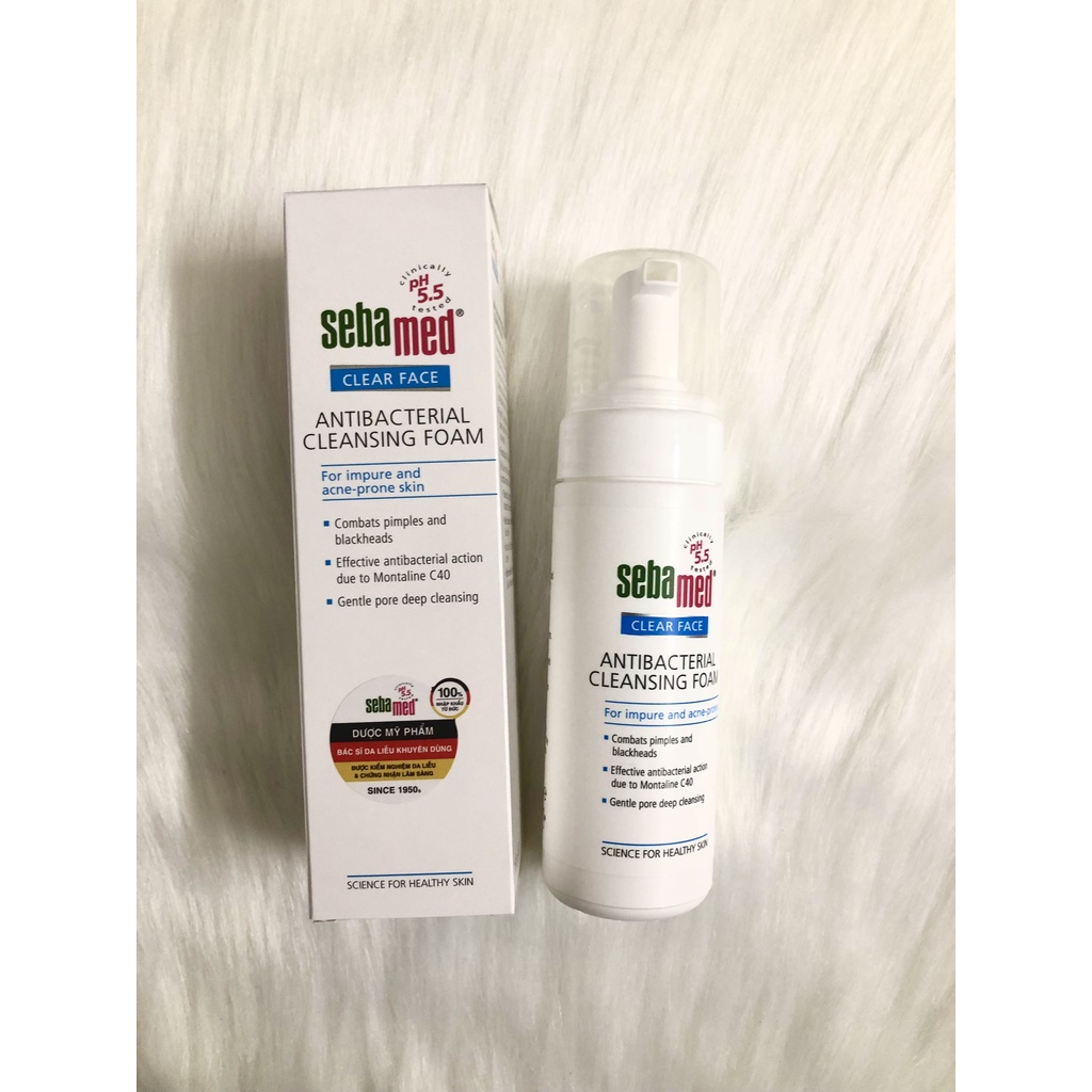 Sebamed Sữa rửa mặt dạng tạo bọt kháng khuẩn giảm mụn Antibacterial Cleansing Foam pH5.5 50/150ml