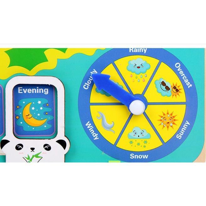 Đồ Chơi Đồng Hồ Lịch Đa Năng Con Ếch - Đồ Chơi Gỗ An Toàn Cho Bé,Học Tiếng Anh