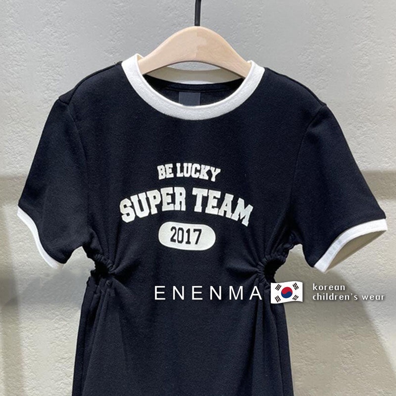 Đầm Chữ A Tay Ngắn In Họa Tiết Màu Sắc Tương Phản Phong Cách Hàn Quốc Thời Trang Mùa Hè Xinh Xắn Cho Bé Gái 5 Tuổi