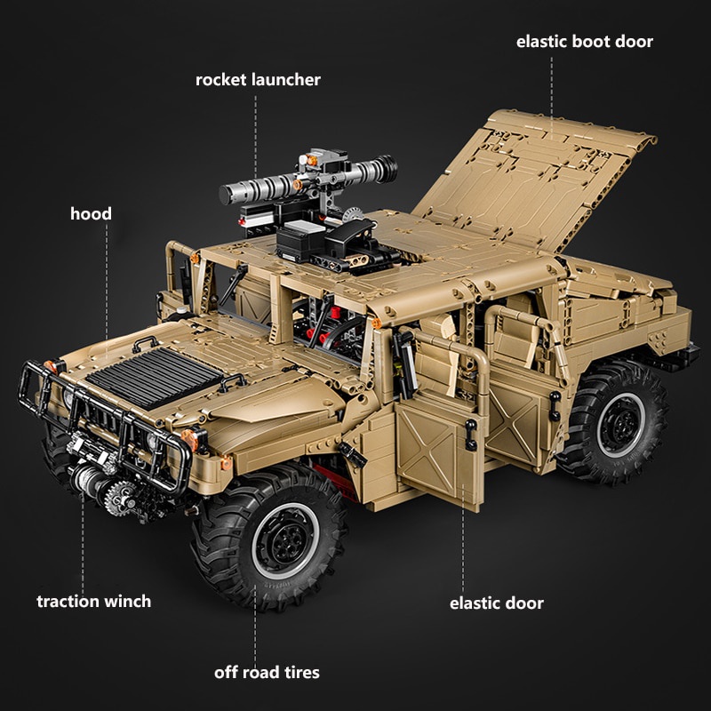 Đồ chơi Lắp ráp Mô hình siêu xe CaDA 1:8 HUMVEE Off-Road Vehicle C61036