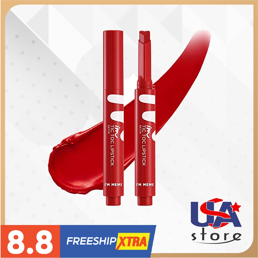 Son I'M MEME I'm Tic Toc Lipstick Satin 001 Red Ribbon - Đỏ Hồng