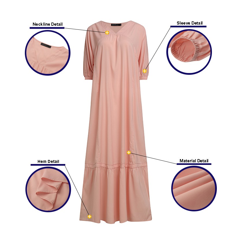 ZANZEA Đầm dài màu trơn phong cách thanh lịch cho nữ | BigBuy360 - bigbuy360.vn