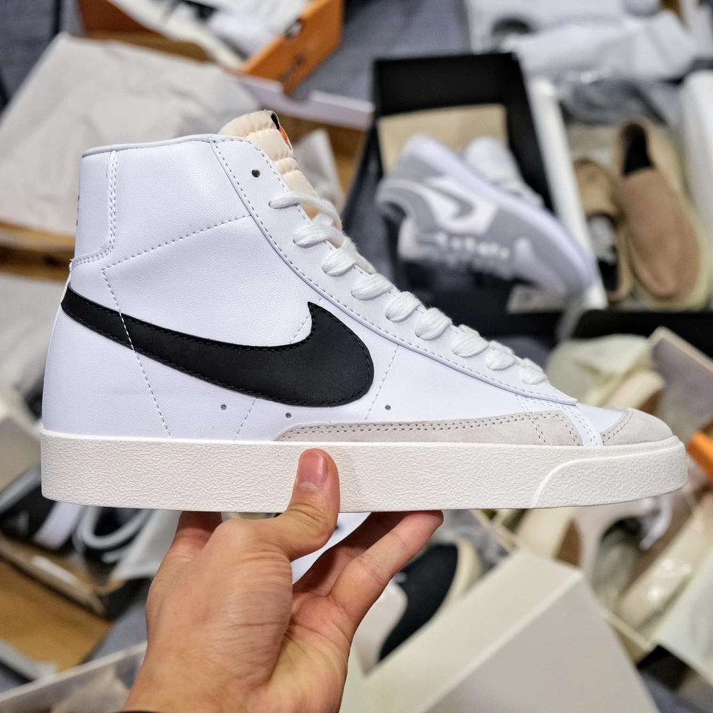 Giày Blazer Mid ’77 Vintage ‘White Black, Giày Thể Thao Blazer Hai Phiên Bản Cao Thấp Cho Cả Nam Và Nữ