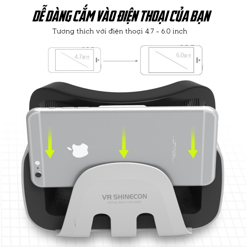 Kính Thực Tế Ảo 3D VR Shinecon G03B Cao Cấp BEESIR - Hàng Chính Hãng