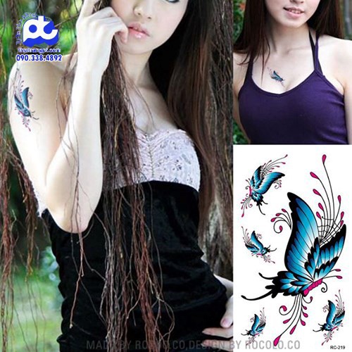 Hình Xăm Dán Tattoo Bướm