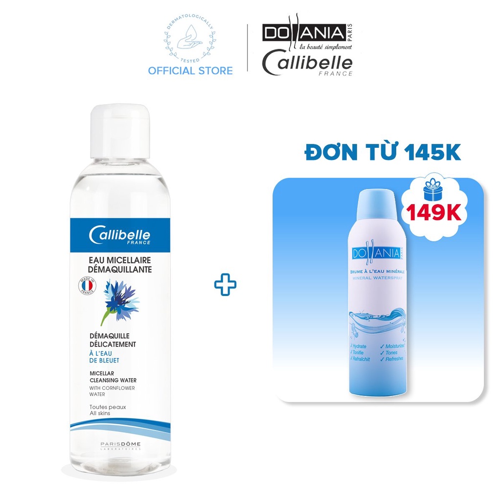 Nước tẩy trang Callibelle Eau Micellaire Demaquillante dành cho mọi loại da giúp làm sạch sâu và dưỡng ẩm cho da 250ml