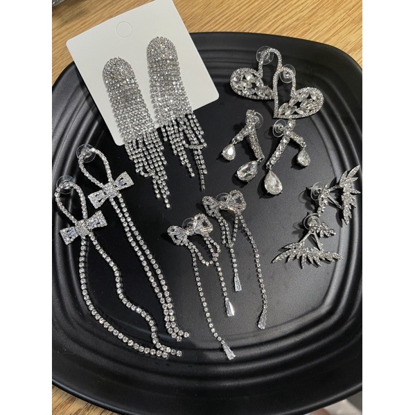 [ yoyopanda] Bông Tai Đính Đá Các Loại ( Hơn 40 mẫu)