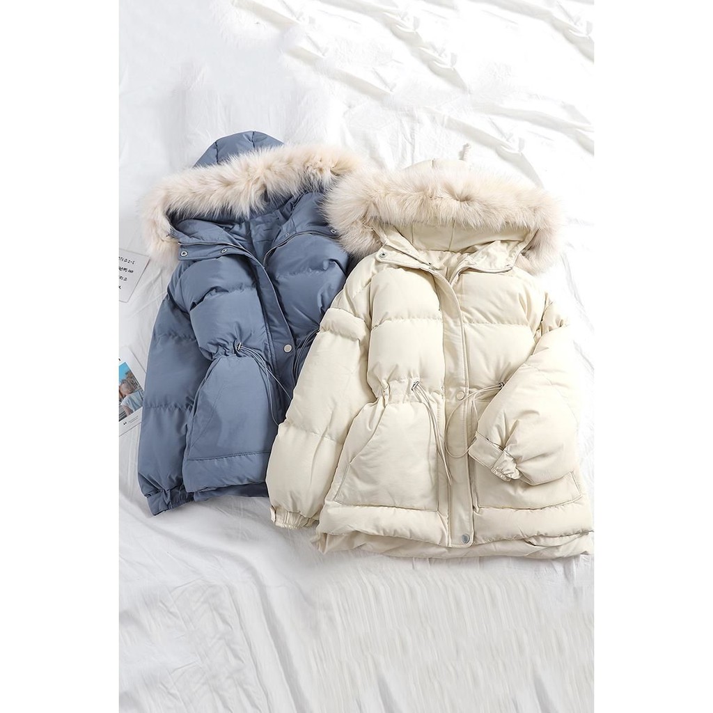 Áo Phao Rút Eo Có Mũ Kèm Lông Mũ | BigBuy360 - bigbuy360.vn