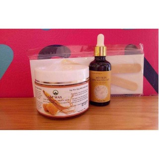 Combo triệt lông Wax + mỡ trăn Handmade Shiny 350gr (tặng kèm bộ dụng cụ wax)