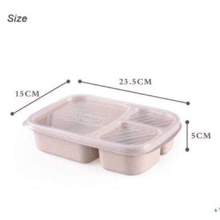 hộp cơm bento nhựa lúa mạch 3 ngăn