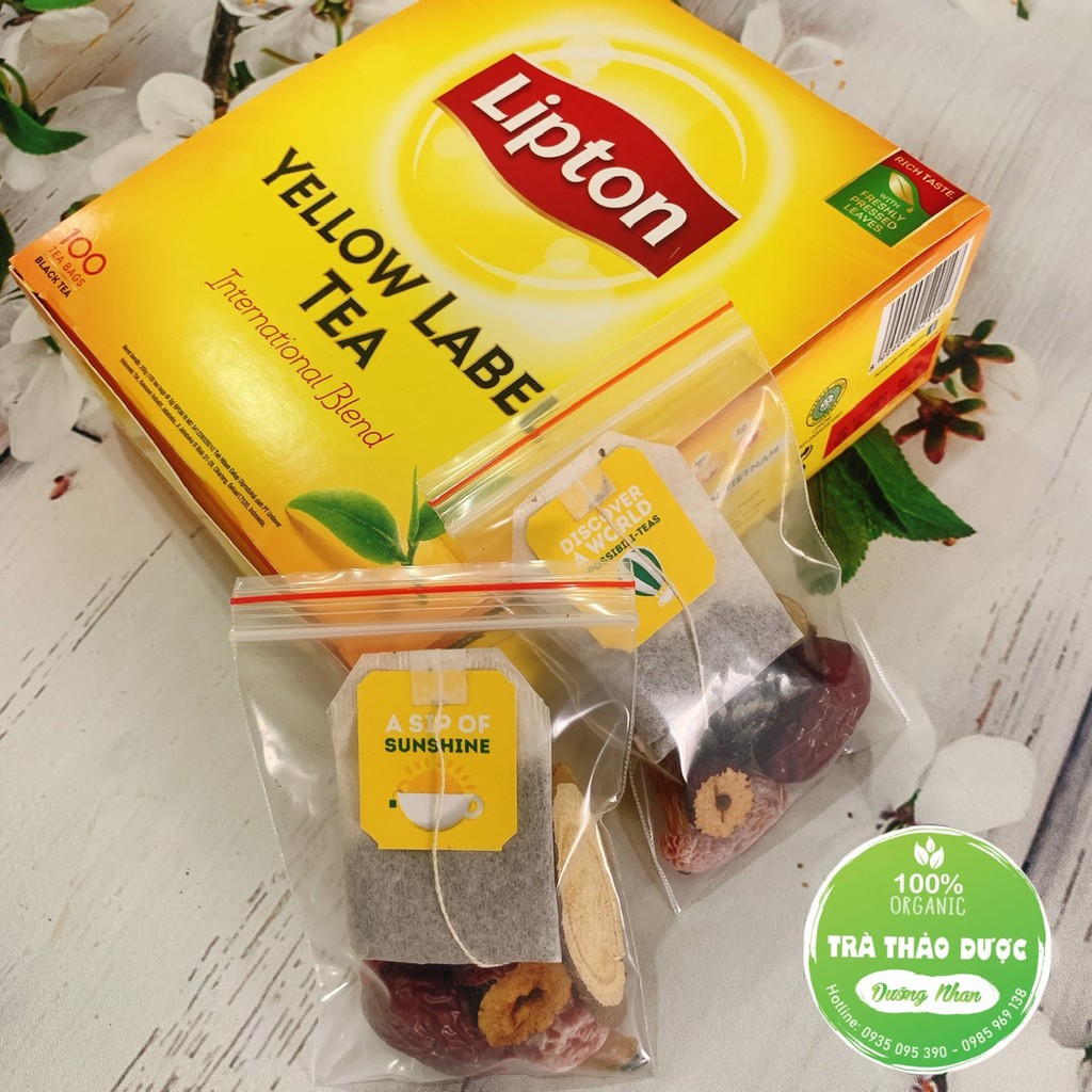 [Set 10 gói] Trà lipton tắc xí muội thảo mộc giải nhiệt, thanh mát (kèm hũ tắc xí muội mặn ngọt)