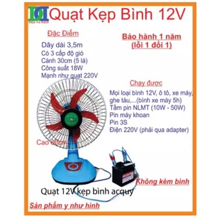 QUẠT 12V DC KẸP BÌNH