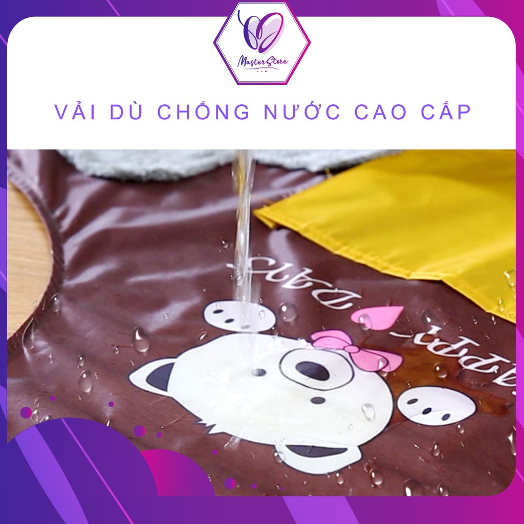 Tạp dề chống nước gấu cao cấp có túi và khăn lau tay Master Store