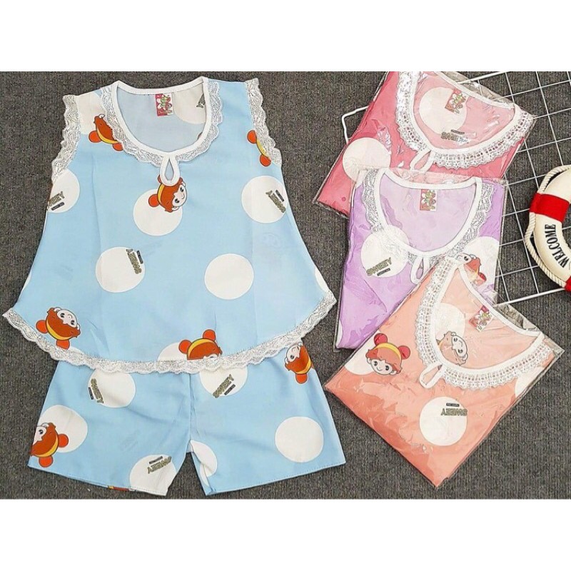 Bộ tôn / lanh bé gái size trung 20-26kg