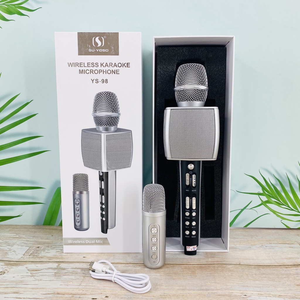 Micro Karaoke Bluetooth YS98 Kèm Mic Hát Song Ca và Loa 3 in 1 kết hợp hát cực hay - Bảo hành 6 tháng