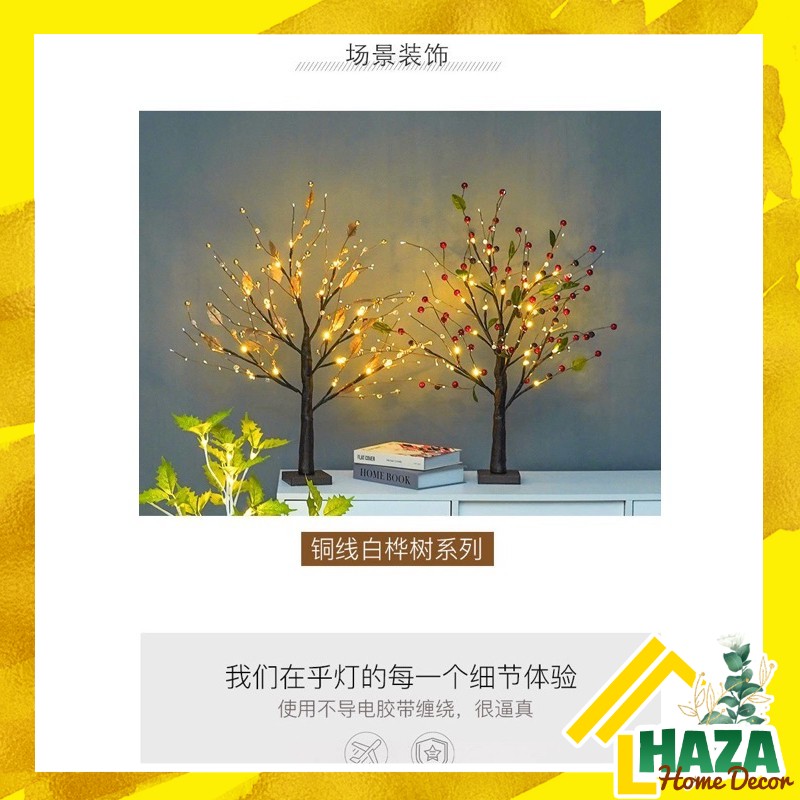 Đèn LED hình cây lá vàng bonsai trang trí phòng ngủ [Haza Home Decor]