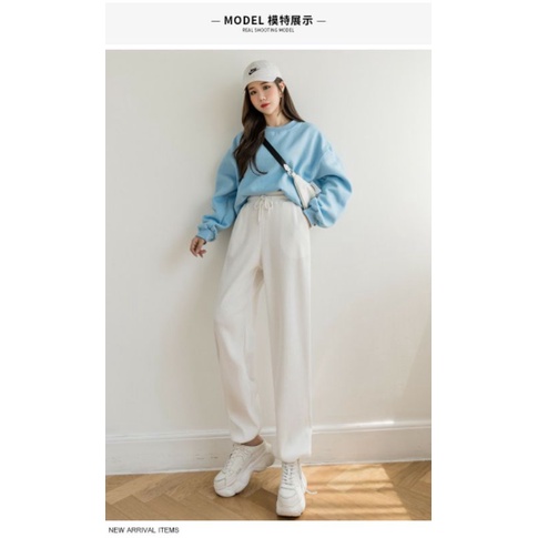 0Quần Boom Tăm PEONYB Nữ [FREESHIP]  Jogger thun ống bo, sweater nỉ đẹp màu ĐEN | TRẮNG | XÁM Ulzzang  có video