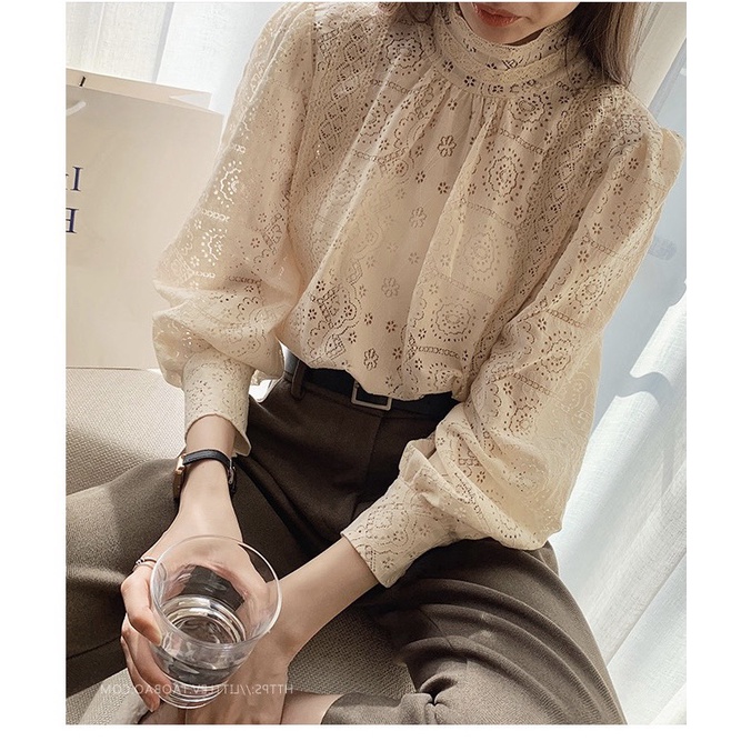 Áo sơ mi đế ren Hàn Quốc