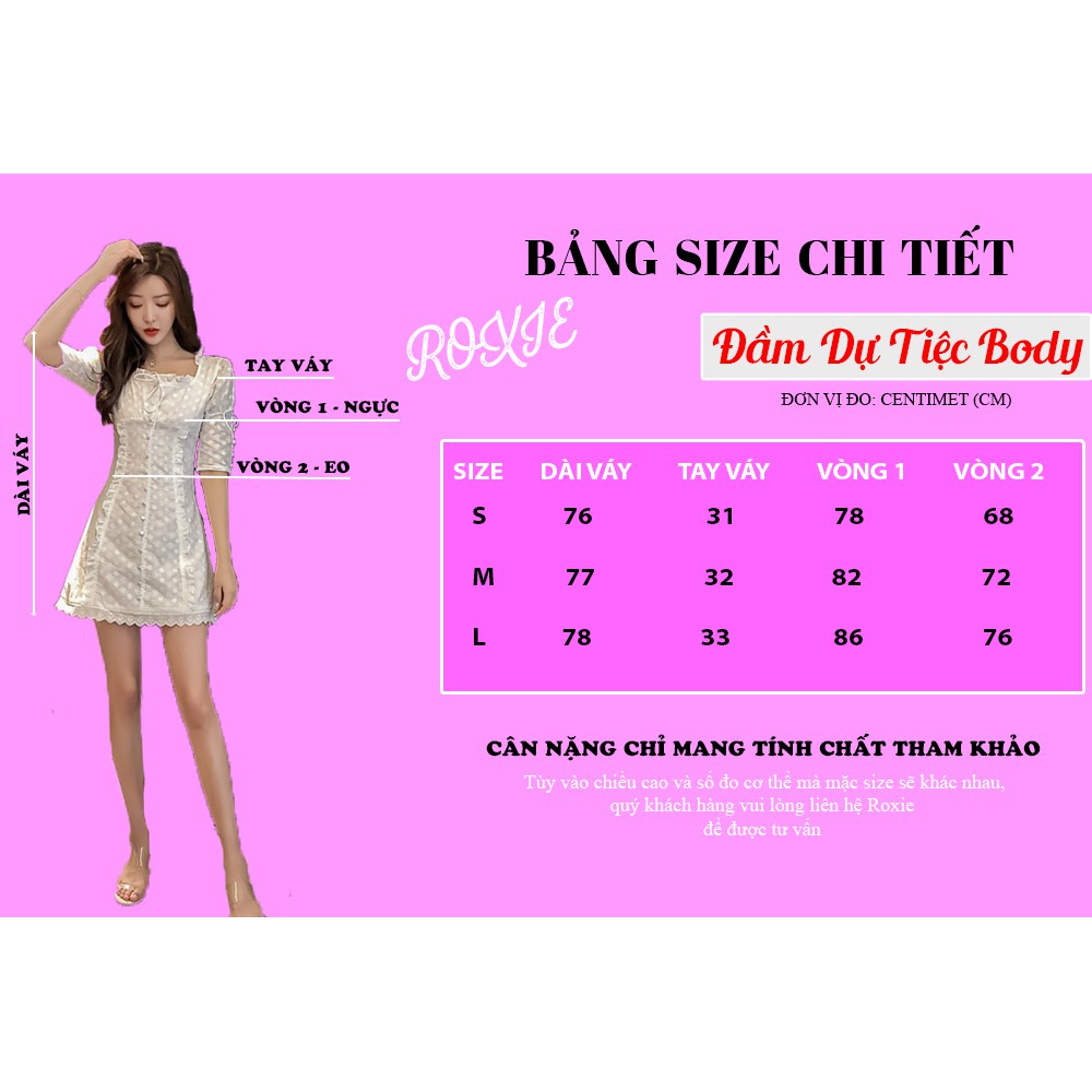Đầm dự tiệc body ngắn tay dáng ôm ulzzang Hàn Quốc, Váy body dáng ngắn dự tiệc - Roxie | BigBuy360 - bigbuy360.vn