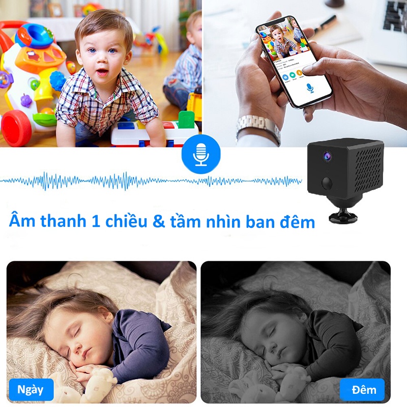 Camera 4G mini không dây hành trình siêu nhỏ an ninh kết nối điện thoại Fullhd 2.0Mp V25V