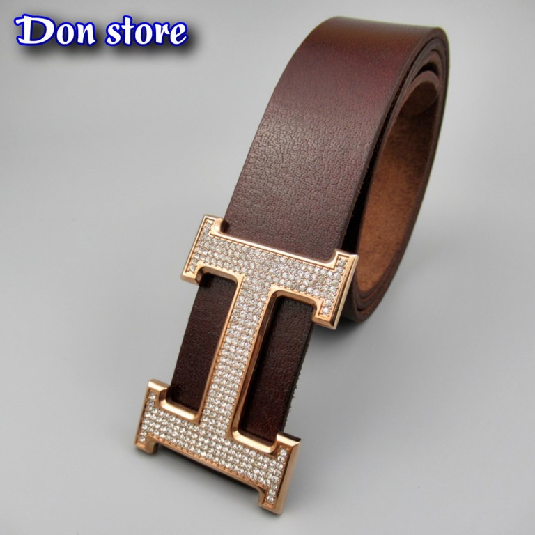 [Leather 100%]Thắt Lưng Nam Thời Trang Đính Đá Cao Cấp. Dây Da Bò 1 Lớp Siêu Bền (Hàng Cao Cấp - Full Box - BH 12 Tháng)