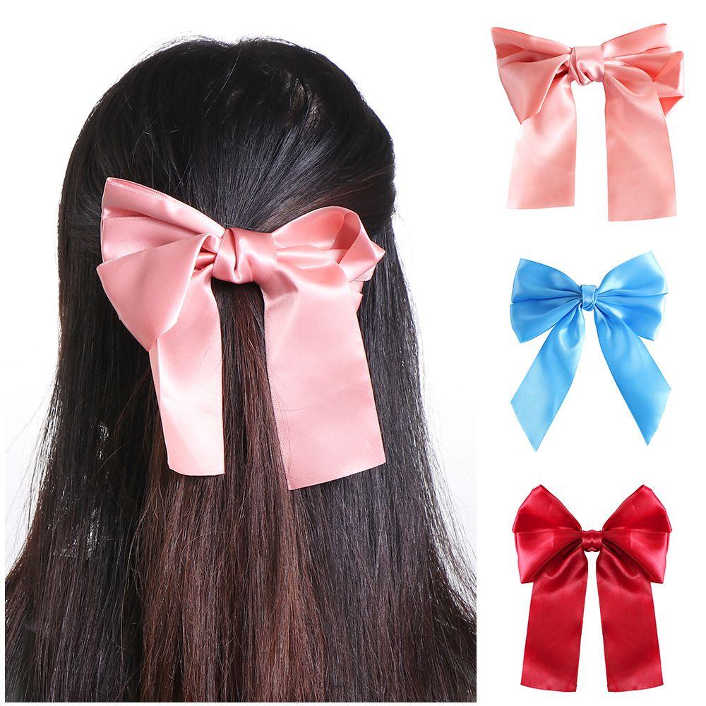 Băng Đô Vải Satin Thắt Nơ To Dành Cho Nữ