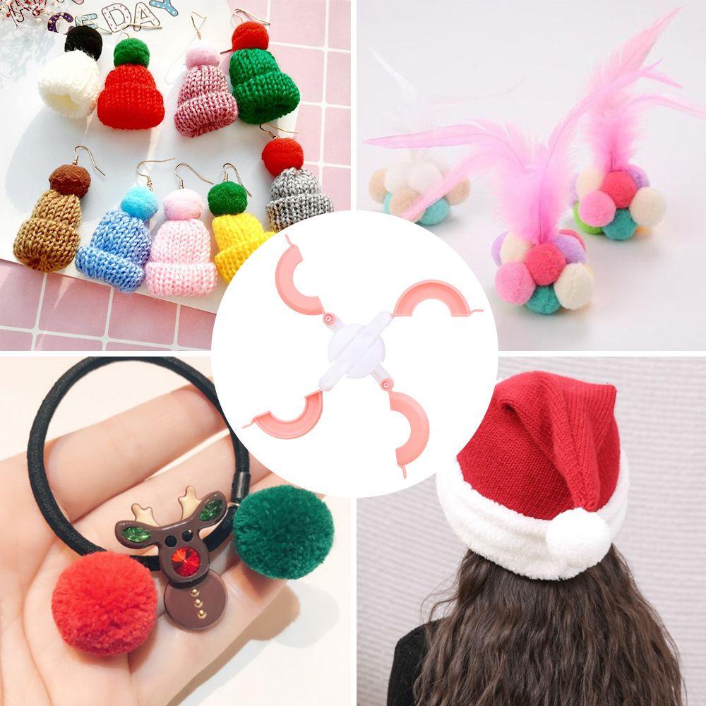Set 4 Dụng Cụ Làm Cục Bông Pompom Hình Tròn Tiện Lợi