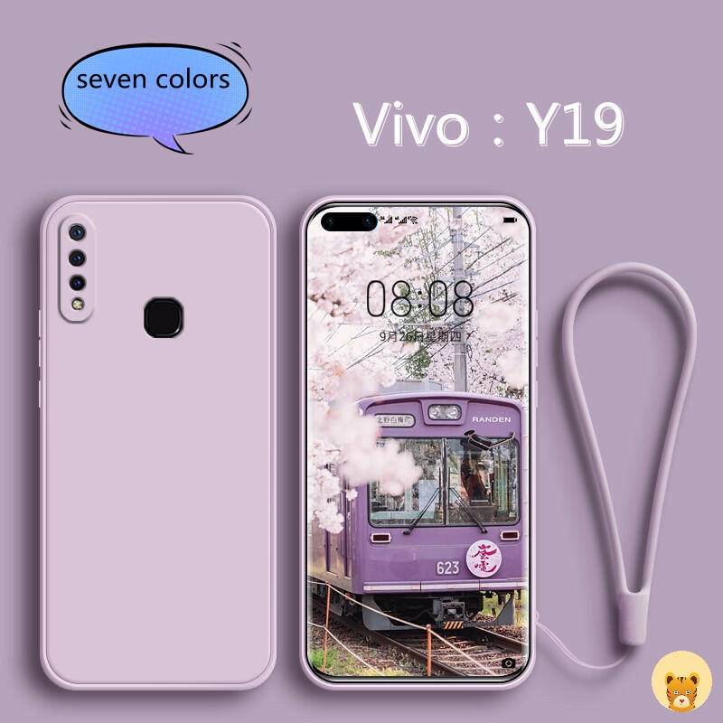 Ốp Điện Thoại TPU Silicone Mềm Đơn Giản Thời Trang + Dây Đeo Cho Vivo Y19