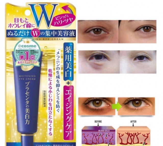 Kem mắt chống lão hoá mờ thâm làm sáng da vùng mắt Meishoku Whitening Eye Cream 30g Nhật Bản.
