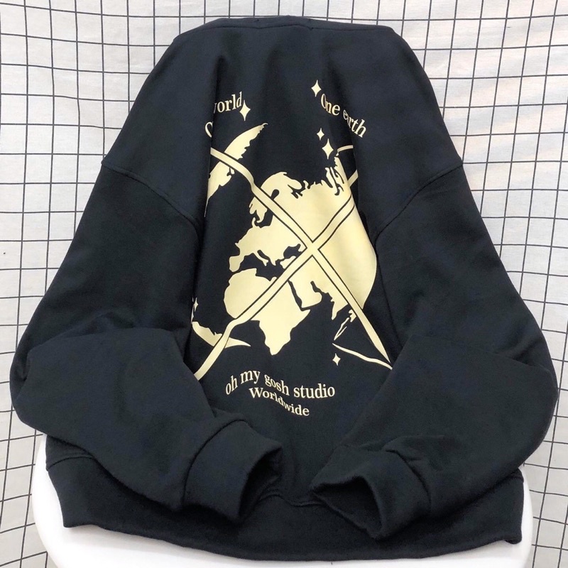 Áo Khoác Hoodie Zip ONE Vải Nỉ Bông Form Rộng