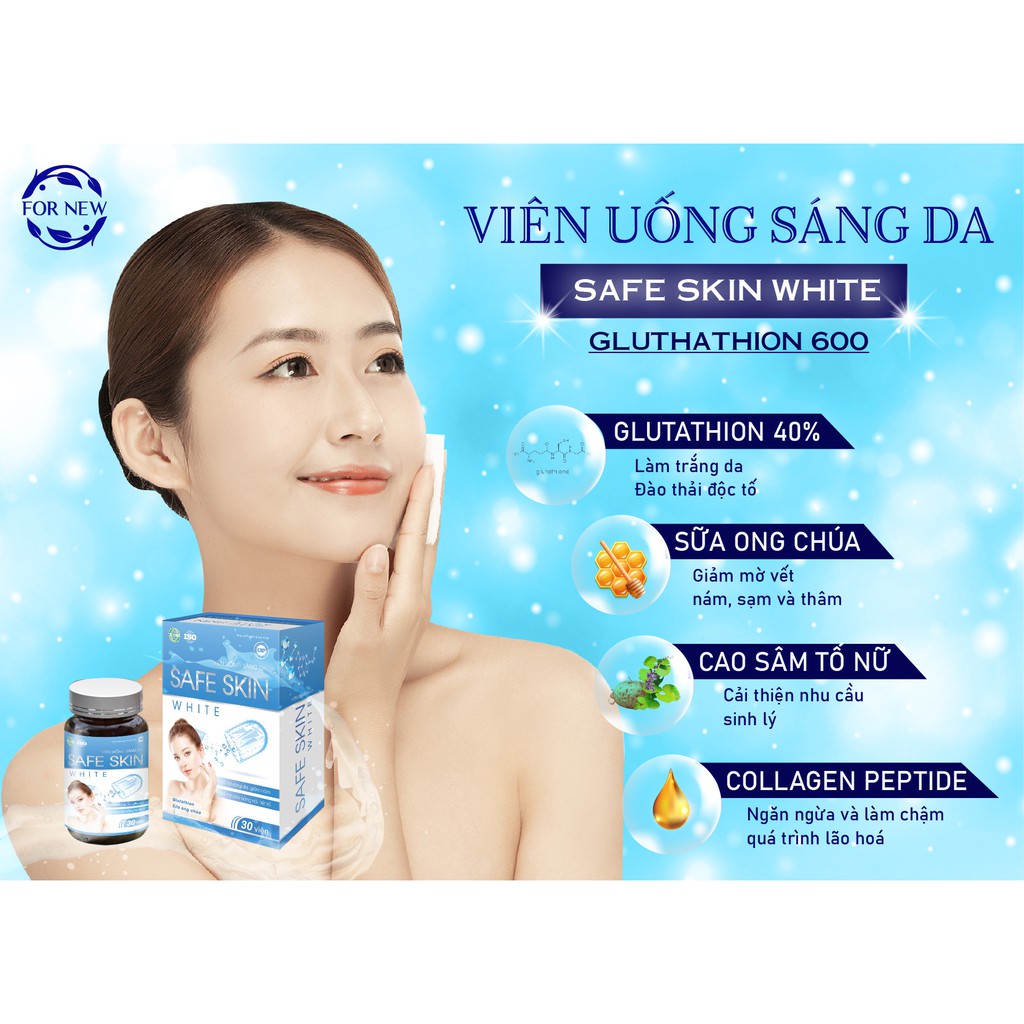 Viên uống sáng da Safe Skin White (L - Glutathione 40%, 30 Viên) | BigBuy360 - bigbuy360.vn