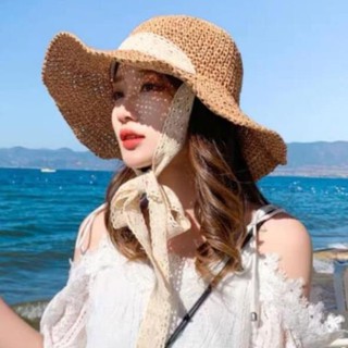[TRÙM SỈ] Nón cói đi biển cột quai ren vintage