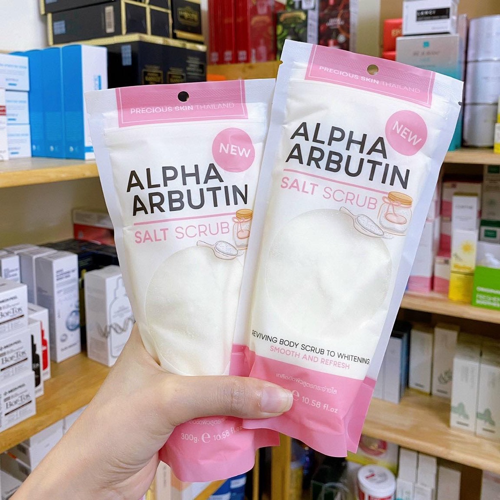 Bộ Đôi Alpha Arbutin - Muối Tắm và Kem Dưỡng Trắng Mịn Da