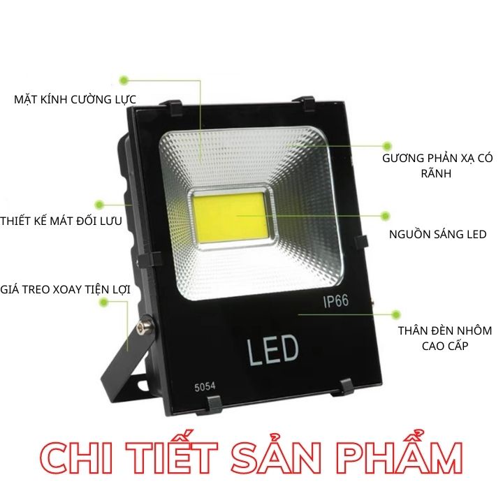 Đèn led pha 50W COB ngoài trời chống nước kháng nước cao cấp đủ công suất