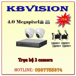 Mua TRỌN BỘ 2 CAMERA KBVISION HD 4.0 MEGAPIXEL TP 402D ( BAO GỒM KX-D8104H1 SL1 + KX-C2K12CP SL 2 + NGUỒN SL2+ JACK SL4)