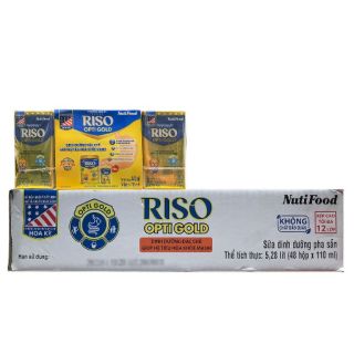 [CHÍNH HÃNG] Sữa Bột Pha Sẵn Nutifood Riso Opti Gold Thùng 48 Hộp x 110ml