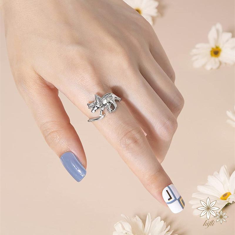 【kifli】Nhẫn Đeo Tay Hình Khủng Long Thời Trang Cho Nam Nữ（quà tặng ngày thiếu nhi）