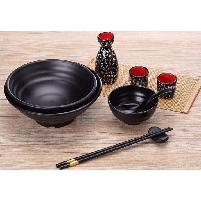 BÁT TÔ 1006L 1007L 1008L 1009L | TÔ ĐEN MỜ MELAMINE | BÁT CHÈ, MỲ, CHÁO | BÁT ĐEN NHÁM LOE LJB