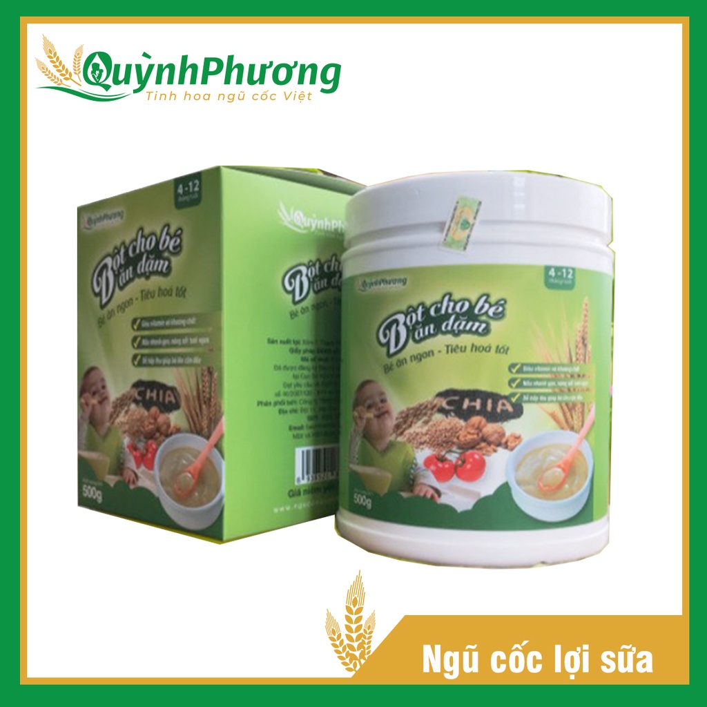 Bột ăn dặm Quỳnh Phương sánh mịn, vị ngậy thơm ngon cho bé từ 4-12 tháng tuổi