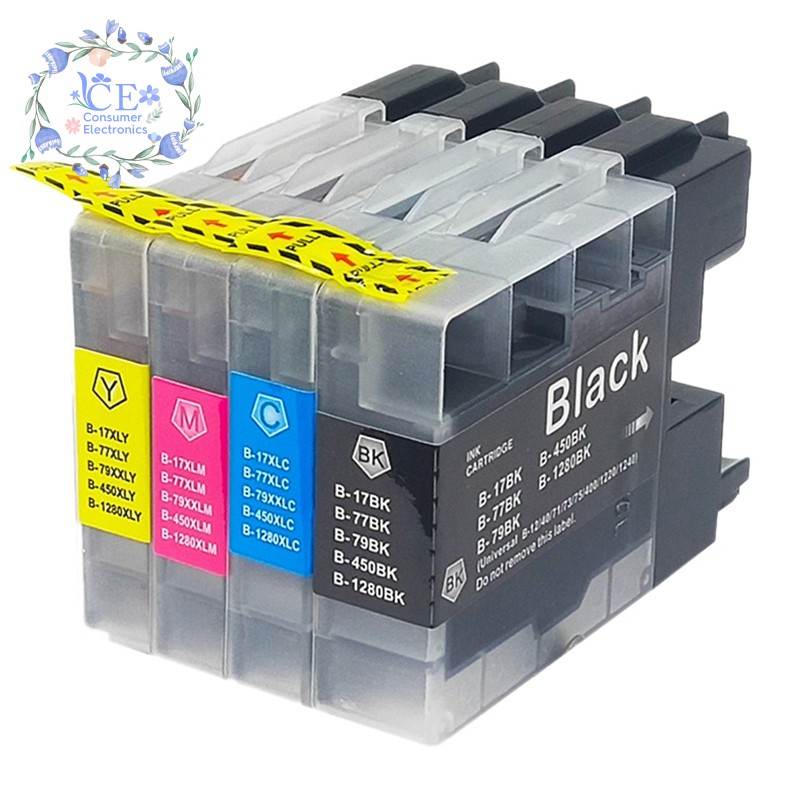 Printer Cartridges Chip Cartridge Ink Cartridge Suitable for Brother LC1280 LC1240 LC71 LC73 LC75 LC400 LC12(4 Pack)